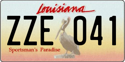 LA license plate ZZE041