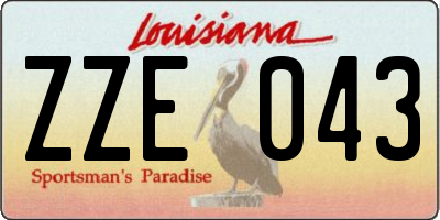 LA license plate ZZE043