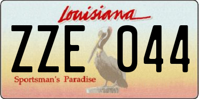 LA license plate ZZE044