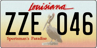 LA license plate ZZE046