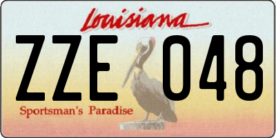 LA license plate ZZE048