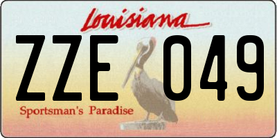 LA license plate ZZE049