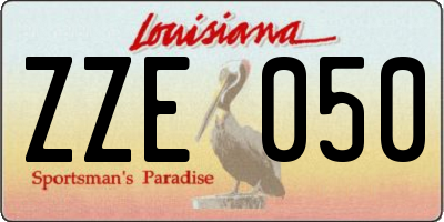 LA license plate ZZE050