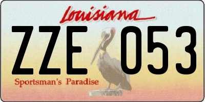 LA license plate ZZE053