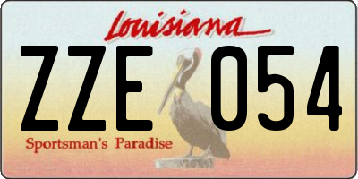 LA license plate ZZE054