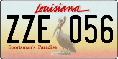 LA license plate ZZE056