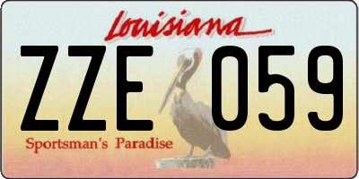 LA license plate ZZE059