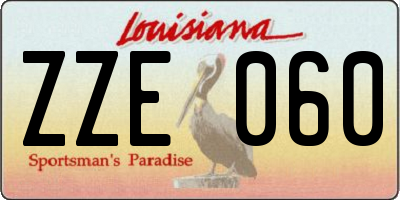 LA license plate ZZE060