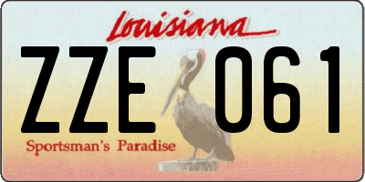 LA license plate ZZE061