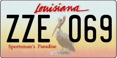 LA license plate ZZE069