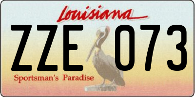 LA license plate ZZE073