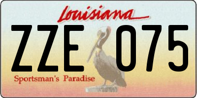 LA license plate ZZE075