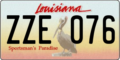 LA license plate ZZE076