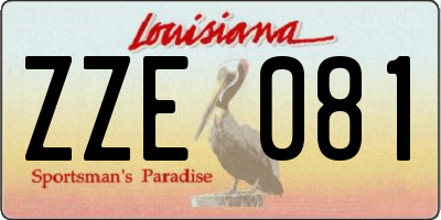 LA license plate ZZE081