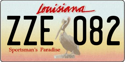 LA license plate ZZE082