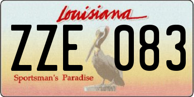 LA license plate ZZE083