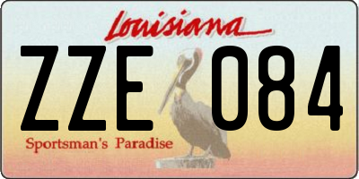 LA license plate ZZE084