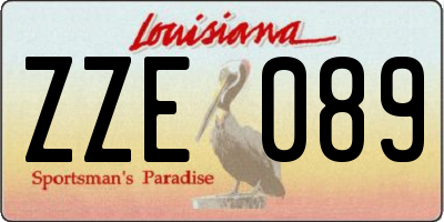 LA license plate ZZE089