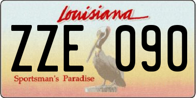 LA license plate ZZE090