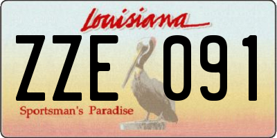 LA license plate ZZE091