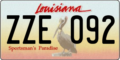 LA license plate ZZE092