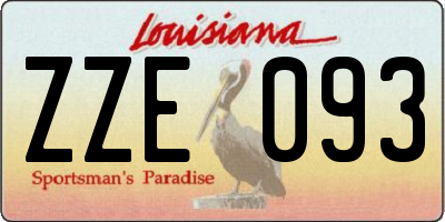 LA license plate ZZE093