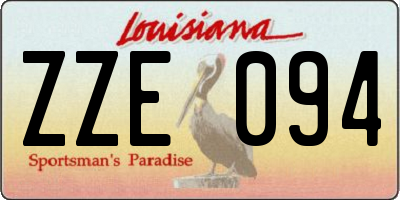 LA license plate ZZE094