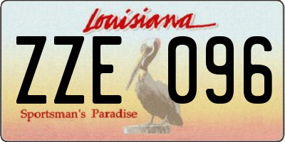 LA license plate ZZE096