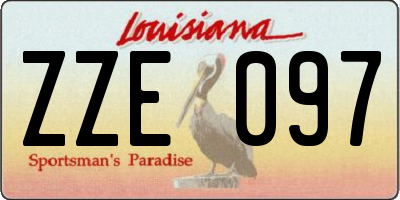 LA license plate ZZE097