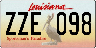 LA license plate ZZE098