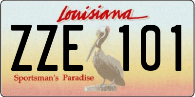 LA license plate ZZE101