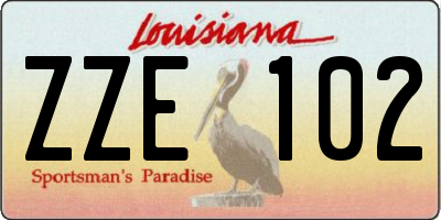 LA license plate ZZE102