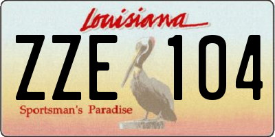 LA license plate ZZE104