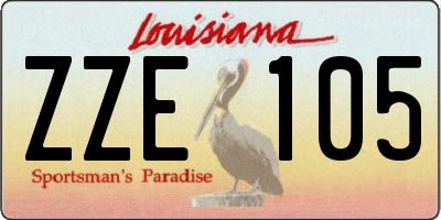 LA license plate ZZE105