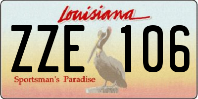 LA license plate ZZE106