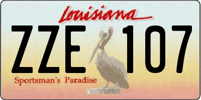 LA license plate ZZE107