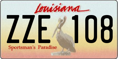 LA license plate ZZE108