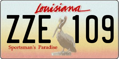 LA license plate ZZE109