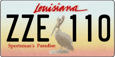 LA license plate ZZE110