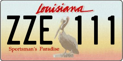 LA license plate ZZE111