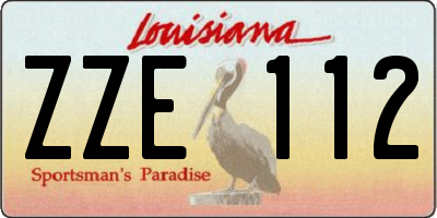 LA license plate ZZE112