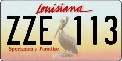 LA license plate ZZE113