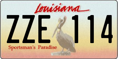 LA license plate ZZE114