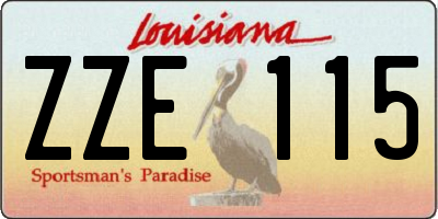 LA license plate ZZE115