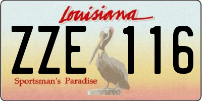 LA license plate ZZE116