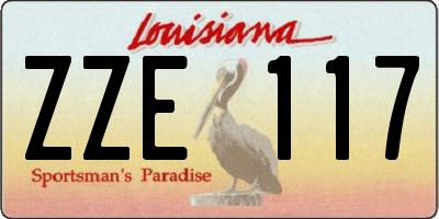 LA license plate ZZE117