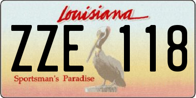 LA license plate ZZE118