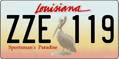 LA license plate ZZE119