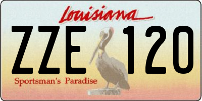 LA license plate ZZE120