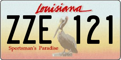 LA license plate ZZE121